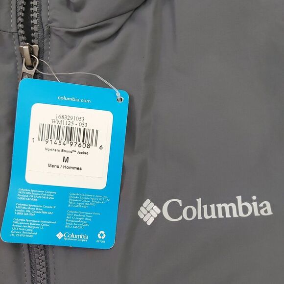 Columbia Northern Bound Jacket Mens Medium Gray Soft Shell Full Zip Outdoor - Picture 8 of 12